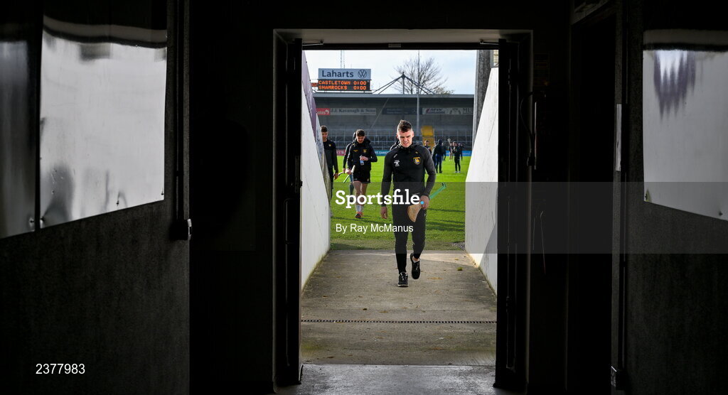 13 November 2022; Aonghus Clarke of Castletown Geoghegan and team mates make their way to the dressing room after walking the pitch before the AIB Leinster GAA Hurling Senior Club Championship Quarter-Final match between Shamrocks Ballyhale and Castletown Geoghegan at UPMC Nowlan Park in Kilkenny. Photo by Ray McManus/Sportsfile