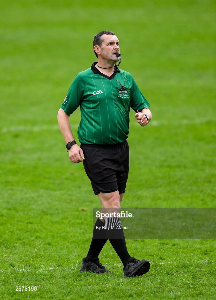13 November 2022; Referee Patrick Murphy during the AIB Leinster GAA Hurling Senior Club Championship Quarter-Final match between Shamrocks Ballyhale and Castletown Geoghegan at UPMC Nowlan Park in Kilkenny. Photo by Ray McManus/Sportsfile
