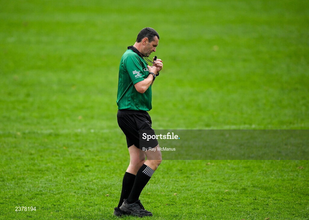 13 November 2022; Referee Patrick Murphy during the AIB Leinster GAA Hurling Senior Club Championship Quarter-Final match between Shamrocks Ballyhale and Castletown Geoghegan at UPMC Nowlan Park in Kilkenny. Photo by Ray McManus/Sportsfile