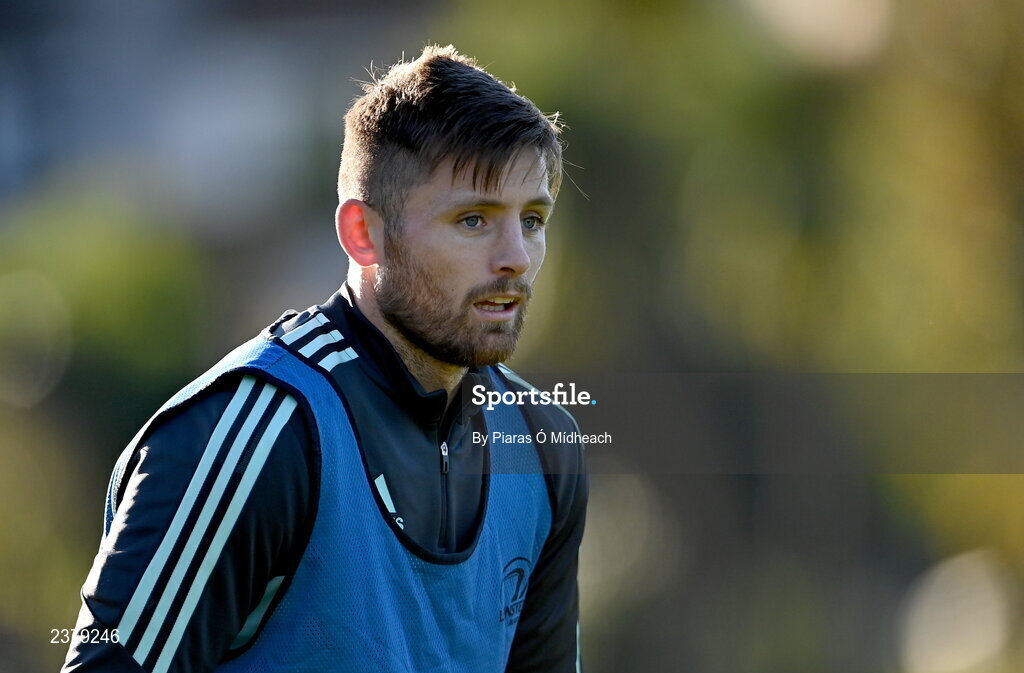 14 November 2022; Ross Byrne during Leinster rugby squad training at UCD in Dublin. Photo by Piaras Ó Mídheach/Sportsfile