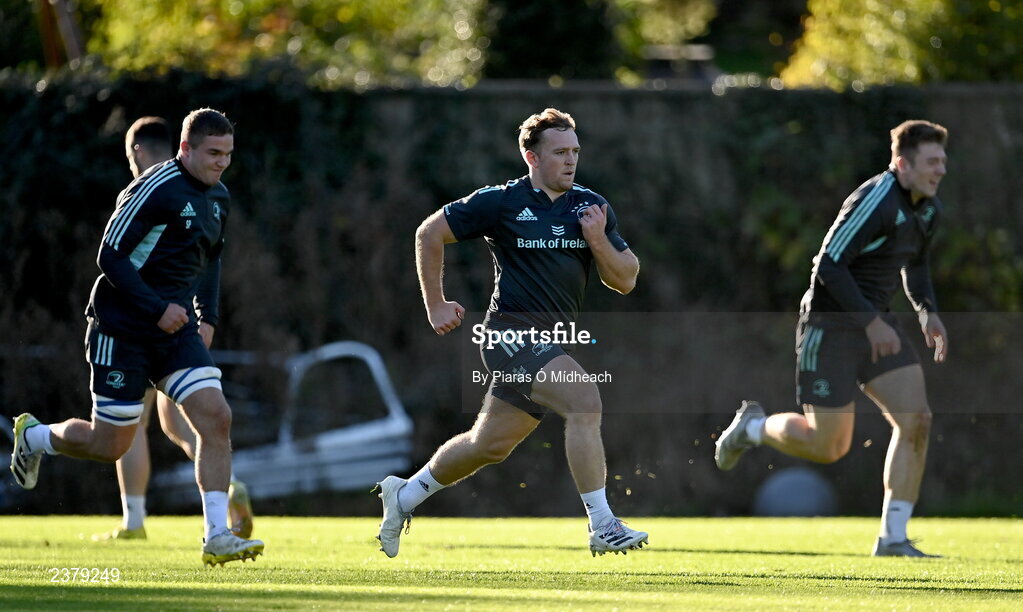 14 November 2022; Liam Turner during Leinster rugby squad training at UCD in Dublin. Photo by Piaras Ó Mídheach/Sportsfile