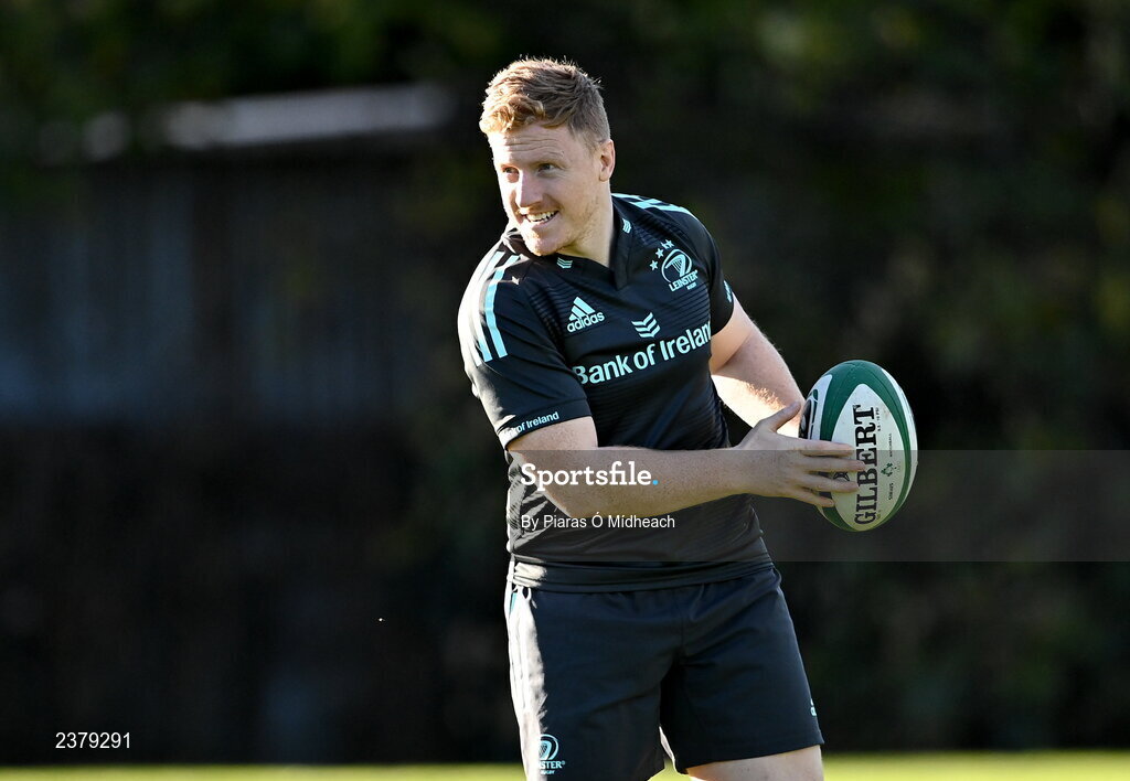14 November 2022; James Tracy during Leinster rugby squad training at UCD in Dublin. Photo by Piaras Ó Mídheach/Sportsfile