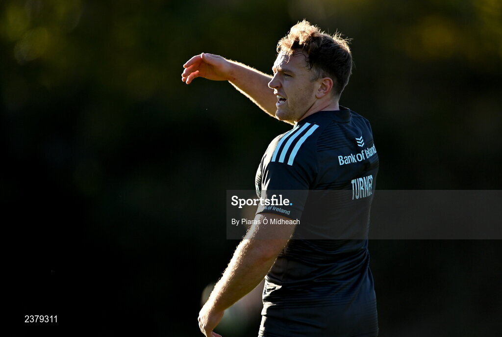 14 November 2022; Liam Tuner during Leinster rugby squad training at UCD in Dublin. Photo by Piaras Ó Mídheach/Sportsfile