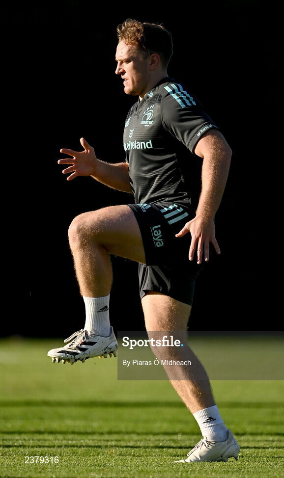 14 November 2022; Liam Turner during Leinster rugby squad training at UCD in Dublin. Photo by Piaras Ó Mídheach/Sportsfile
