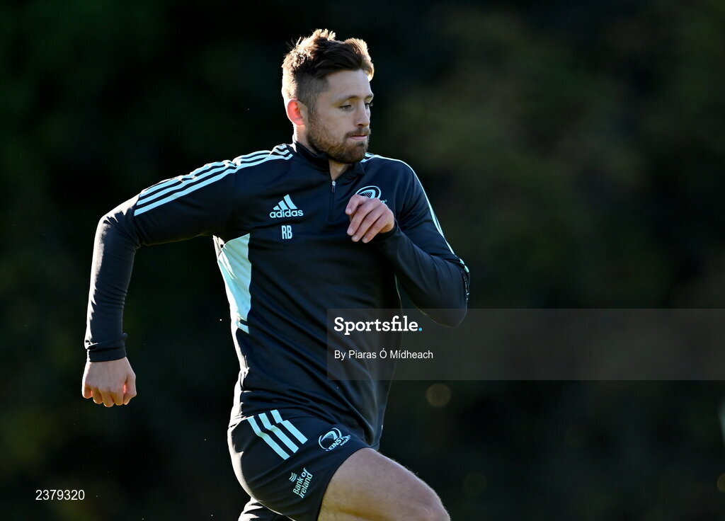 14 November 2022; Ross Byrne during Leinster rugby squad training at UCD in Dublin. Photo by Piaras Ó Mídheach/Sportsfile