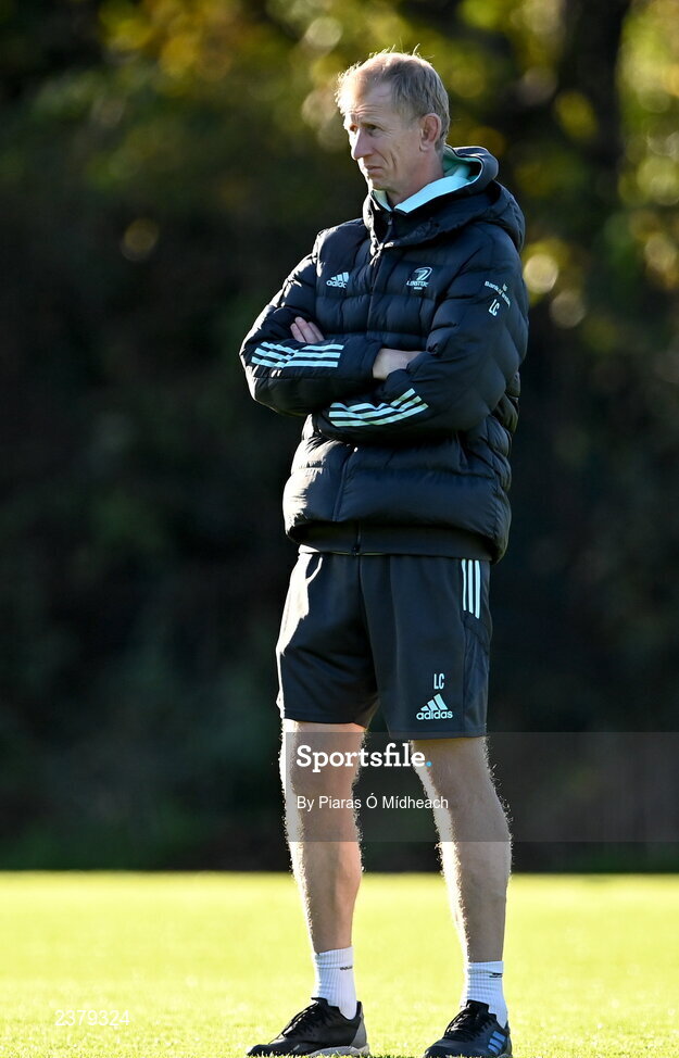 14 November 2022; Head coach Leo Cullen during Leinster rugby squad training at UCD in Dublin. Photo by Piaras Ó Mídheach/Sportsfile