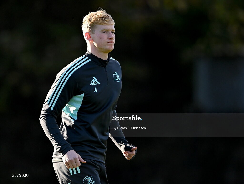 14 November 2022; Jamie Osborne during Leinster rugby squad training at UCD in Dublin. Photo by Piaras Ó Mídheach/Sportsfile