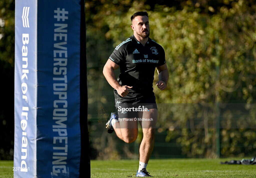 14 November 2022; Rónan Kelleher during Leinster rugby squad training at UCD in Dublin. Photo by Piaras Ó Mídheach/Sportsfile