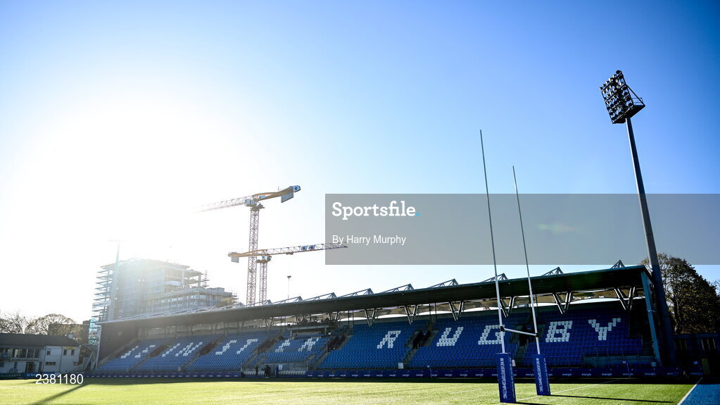 18 November 2022; A general view inside the stadium before the Bank of Ireland friendly match between Leinster and Chile at Energia Park in Dublin. Photo by Harry Murphy/Sportsfile