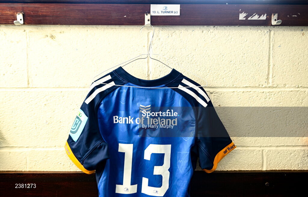18 November 2022; The jersey of Leinster captain Liam Turner is seen before the Bank of Ireland friendly match between Leinster and Chile at Energia Park in Dublin. Photo by Harry Murphy/Sportsfile
