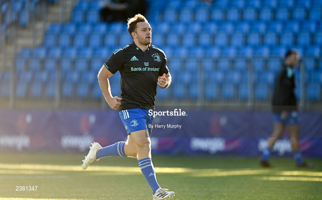 18 November 2022; Liam Turner of Leinster warms up before the Bank of Ireland friendly match between Leinster and Chile at Energia Park in Dublin. Photo by Harry Murphy/Sportsfile