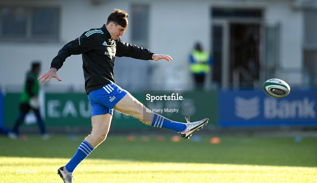 18 November 2022; Charlie Tector of Leinster warms up before the Bank of Ireland friendly match between Leinster and Chile at Energia Park in Dublin. Photo by Harry Murphy/Sportsfile