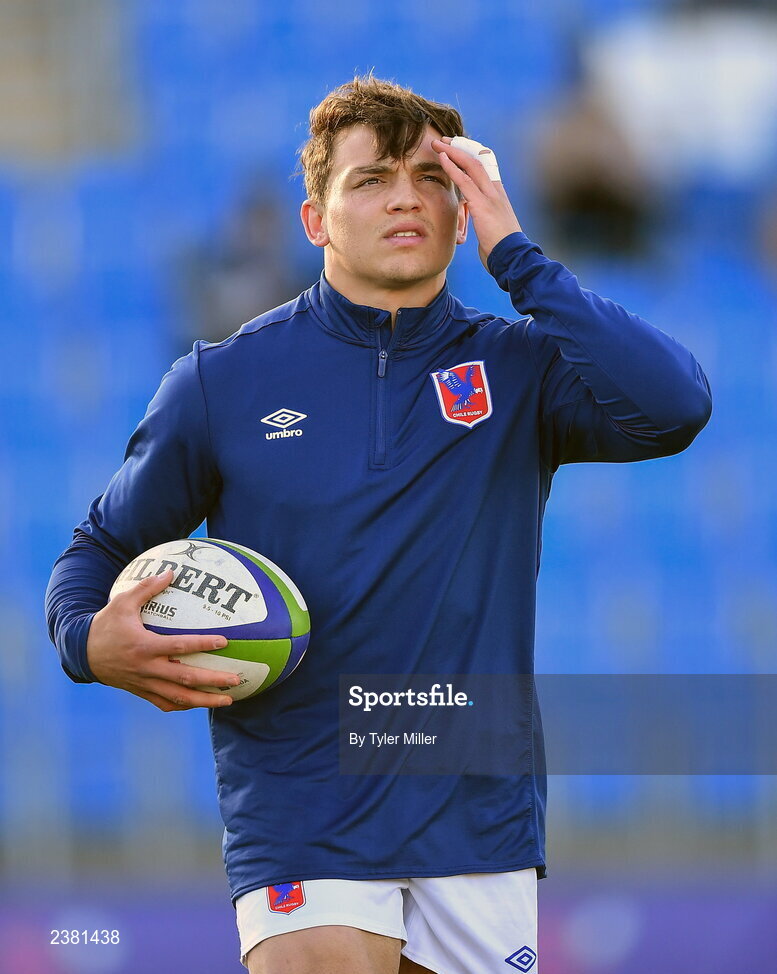 18 November 2022; Santiago Videla of Chile warms-up before the Bank of Ireland friendly match between Leinster and Chile at Energia Park in Dublin. Photo by Tyler Miller/Sportsfile