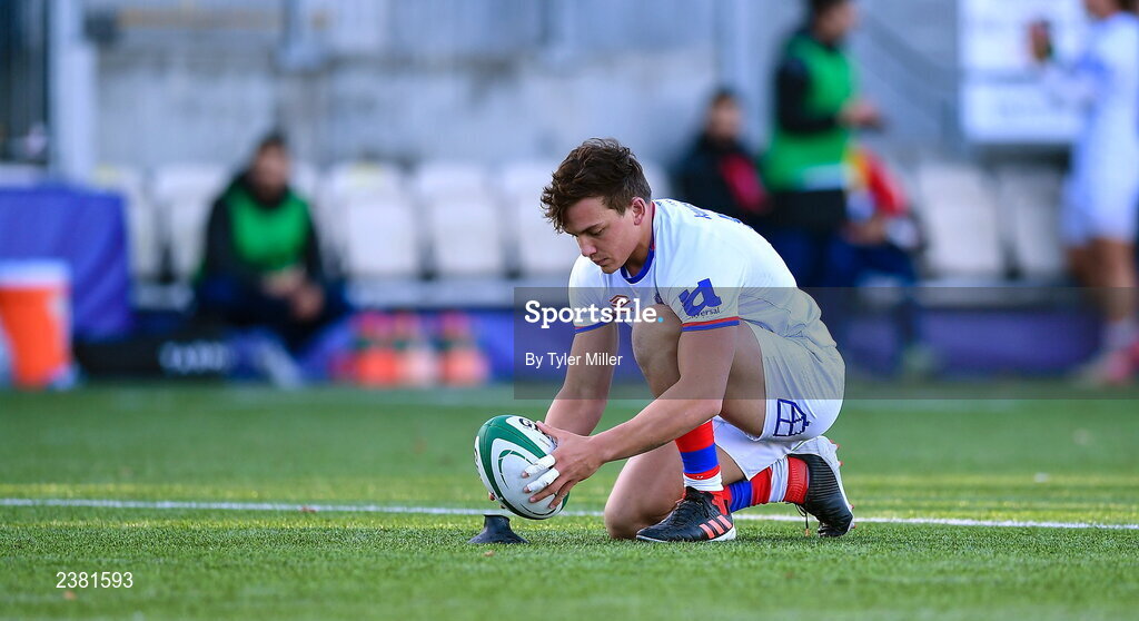 18 November 2022; Santiago Videla of Chile lines up a kick during the Bank of Ireland friendly match between Leinster and Chile at Energia Park in Dublin. Photo by Tyler Miller/Sportsfile