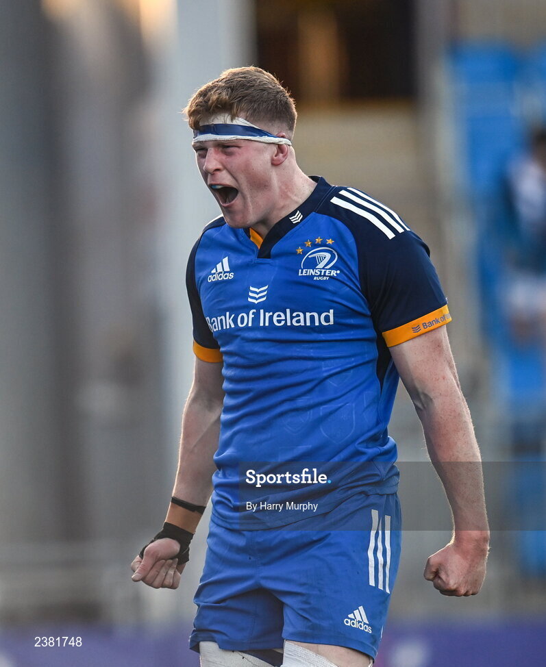 18 November 2022; Sean O'Brien of Leinster celebrates after scoring his side's sixth try during the Bank of Ireland friendly match between Leinster and Chile at Energia Park in Dublin. Photo by Harry Murphy/Sportsfile