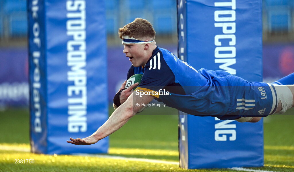 18 November 2022; Sean O'Brien of Leinster dives over to score his side's sixth try during the Bank of Ireland friendly match between Leinster and Chile at Energia Park in Dublin. Photo by Harry Murphy/Sportsfile