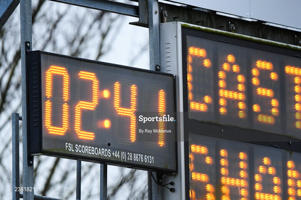 13 November 2022; An FLS Scoreboards unit during the AIB Leinster GAA Hurling Senior Club Championship Quarter-Final match between Shamrocks Ballyhale and Castletown Geoghegan at UPMC Nowlan Park in Kilkenny. Photo by Ray McManus/Sportsfile