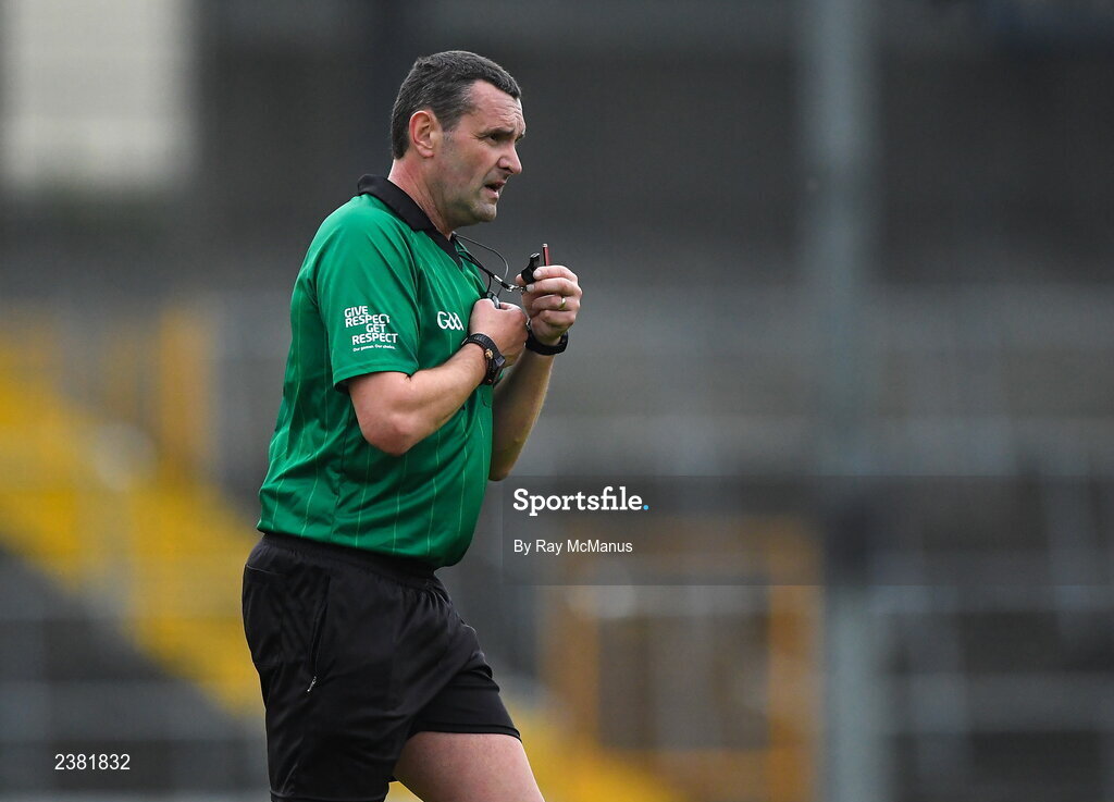 13 November 2022; Referee Patrick Murphy during the AIB Leinster GAA Hurling Senior Club Championship Quarter-Final match between Shamrocks Ballyhale and Castletown Geoghegan at UPMC Nowlan Park in Kilkenny. Photo by Ray McManus/Sportsfile