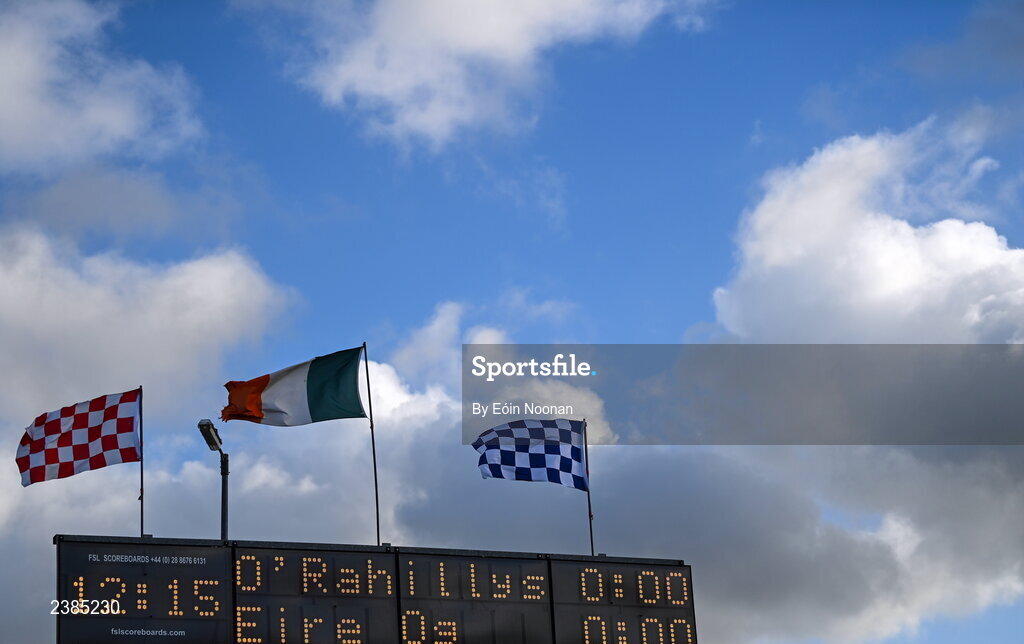 27 November 2022; A general view of the scoreboard before the AIB Munster GAA Football Senior Club Championship Semi-Final match between Kerins O’Rahillys and Éire Óg Ennis at Austin Stack Park in Tralee, Kerry. Photo by Eóin Noonan/Sportsfile