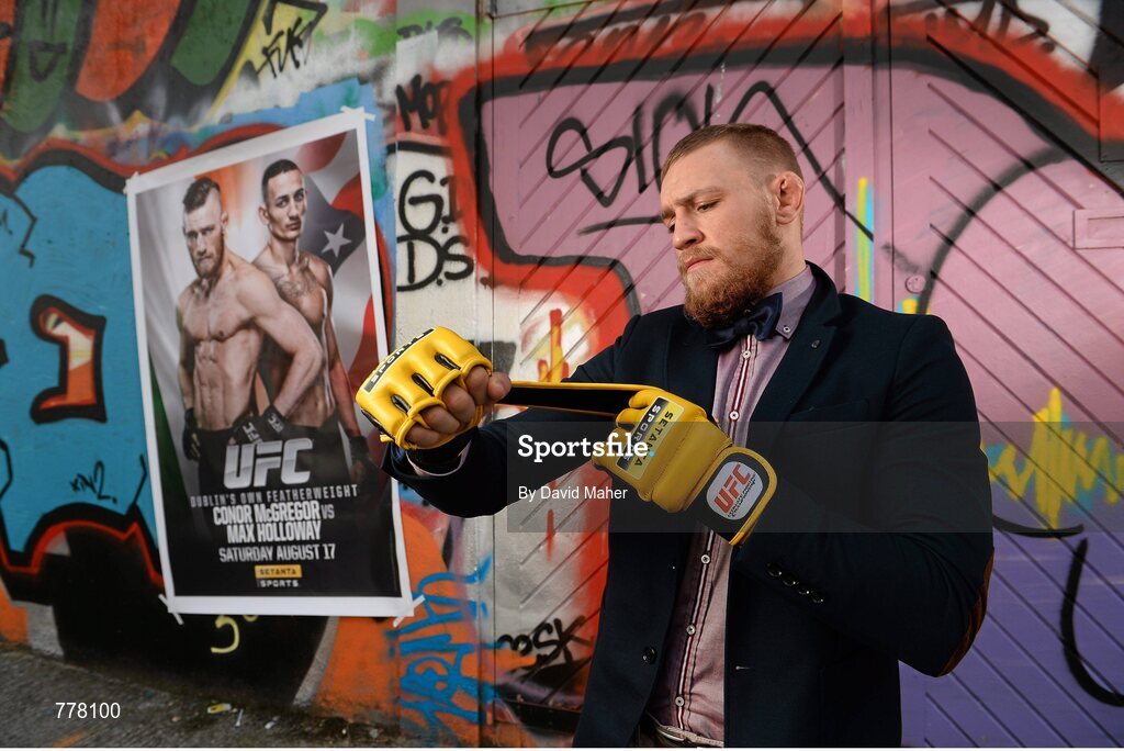 15 August 2013; Conor ‘The Notorious’ McGregor makes his much anticipated UFC debut stateside this weekend in Boston and Setanta Sports will have live and exclusive coverage of his fight late on Saturday, 17th August 2013. UFC fighter and Lucan native, Conor ‘The Notorious’ McGregor was in Dublin ahead of the event which takes place in TD Garden, Boston and sees McGregor take on Max Holloway. Subscribe now for €19.99 per month either online or by calling our subscriber line on: 0818 20 30 40. Since August 1st, Setanta Sports customers will be able to receive BT Sport 1, BT Sport 2 and the ESPN channel as part of the Setanta Sports Pack. This game changing deal means that Irish UFC fans will be able to watch over 30 live events per year, as well additional UFC programming such the Ultimate Fighter and Inside the Octagon. Grand Canal Square, Docklands, Dublin. Picture credit: David Maher / SPORTSFILE