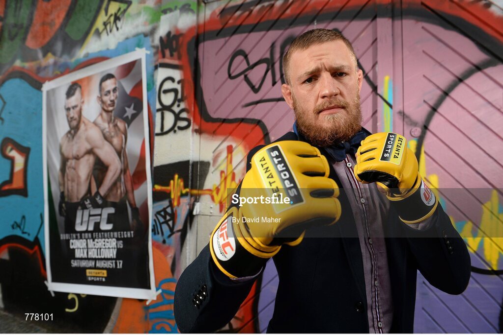 15 August 2013; Conor ‘The Notorious’ McGregor makes his much anticipated UFC debut stateside this weekend in Boston and Setanta Sports will have live and exclusive coverage of his fight late on Saturday, 17th August 2013. UFC fighter and Lucan native, Conor ‘The Notorious’ McGregor was in Dublin ahead of the event which takes place in TD Garden, Boston and sees McGregor take on Max Holloway. Subscribe now for €19.99 per month either online or by calling our subscriber line on: 0818 20 30 40. Since August 1st, Setanta Sports customers will be able to receive BT Sport 1, BT Sport 2 and the ESPN channel as part of the Setanta Sports Pack. This game changing deal means that Irish UFC fans will be able to watch over 30 live events per year, as well additional UFC programming such the Ultimate Fighter and Inside the Octagon. Grand Canal Square, Docklands, Dublin. Picture credit: David Maher / SPORTSFILE