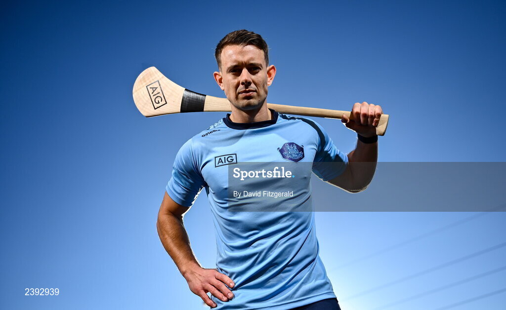 7 December 2022; Dublin hurler Cian Boland poses for a portrait after a training session for students of Tyrrelstown Educate Together National School. As proud sponsors of Dublin GAA, AIG are encouraging participation in GAA around Dublin through its Diversity, Equality and Inclusion Roadshow (DEI Roadshow) at Tyrellstown ETNS in Dublin. Photo by David Fitzgerald/Sportsfile