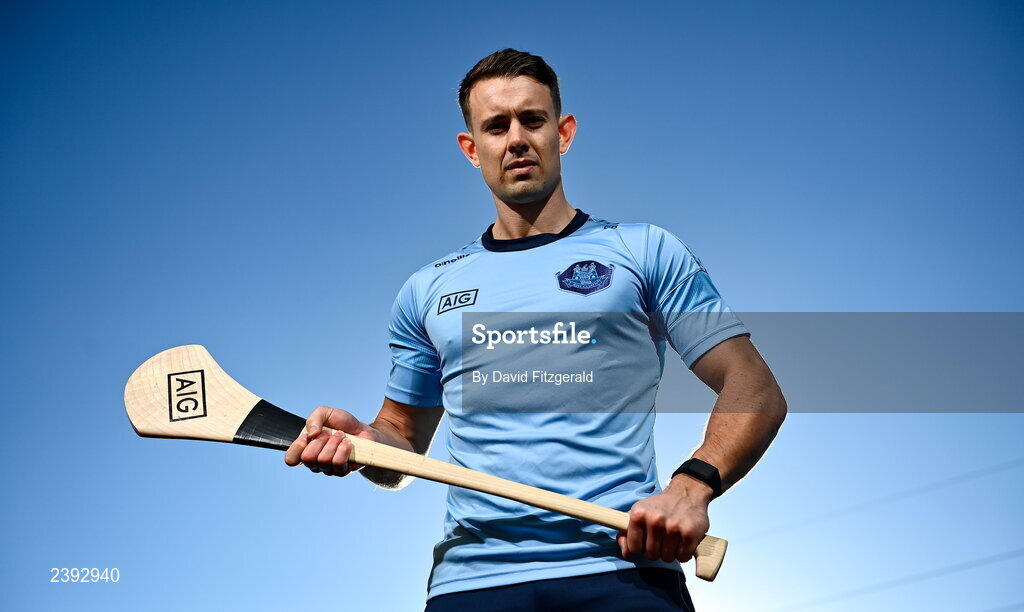 7 December 2022; Dublin hurler Cian Boland poses for a portrait after a training session for students of Tyrrelstown Educate Together National School. As proud sponsors of Dublin GAA, AIG are encouraging participation in GAA around Dublin through its Diversity, Equality and Inclusion Roadshow (DEI Roadshow) at Tyrellstown ETNS in Dublin. Photo by David Fitzgerald/Sportsfile
