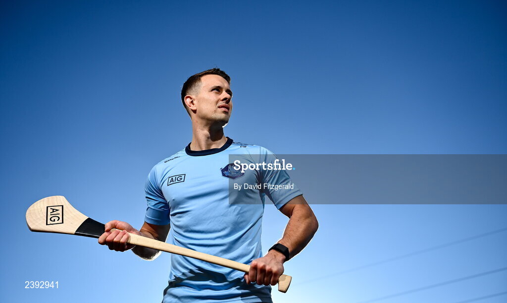 7 December 2022; Dublin hurler Cian Boland poses for a portrait after a training session for students of Tyrrelstown Educate Together National School. As proud sponsors of Dublin GAA, AIG are encouraging participation in GAA around Dublin through its Diversity, Equality and Inclusion Roadshow (DEI Roadshow) at Tyrellstown ETNS in Dublin. Photo by David Fitzgerald/Sportsfile