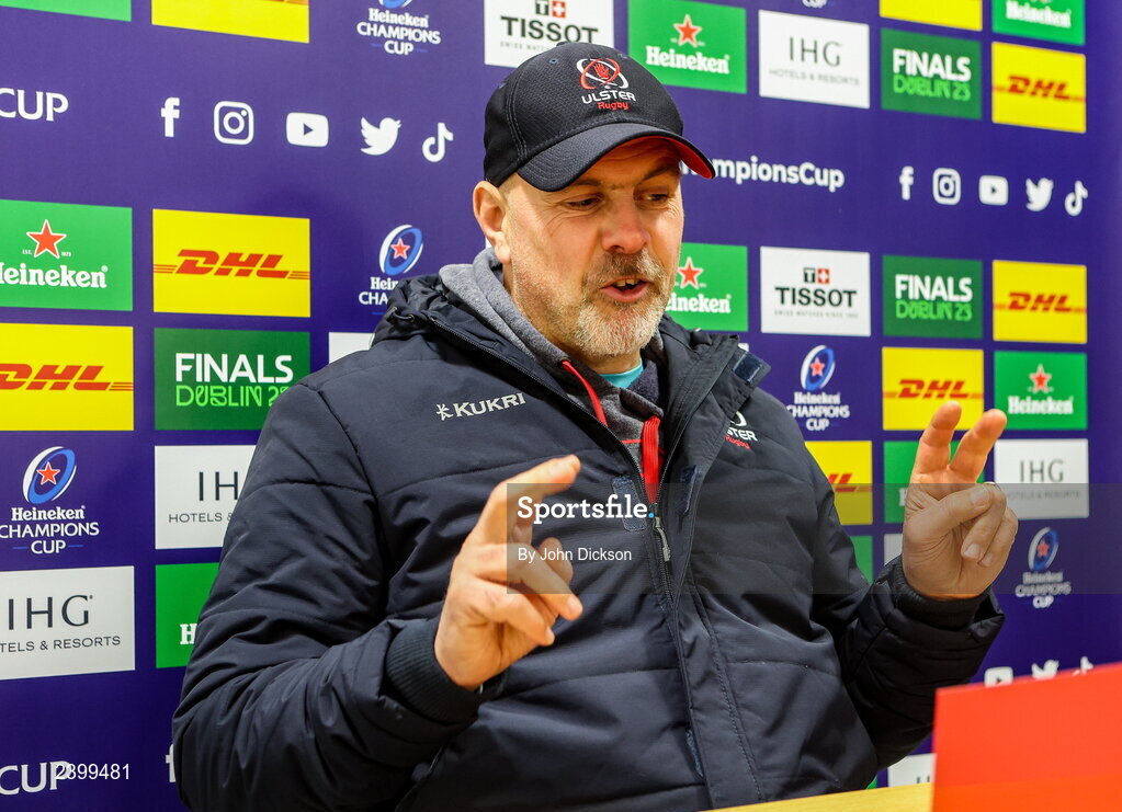 13 December 2022; Ulster Rugby Head Coach Dan McFarland during an Ulster Rugby press conference at Kingspan Stadium in Belfast. Photo by John Dickson/Sportsfile