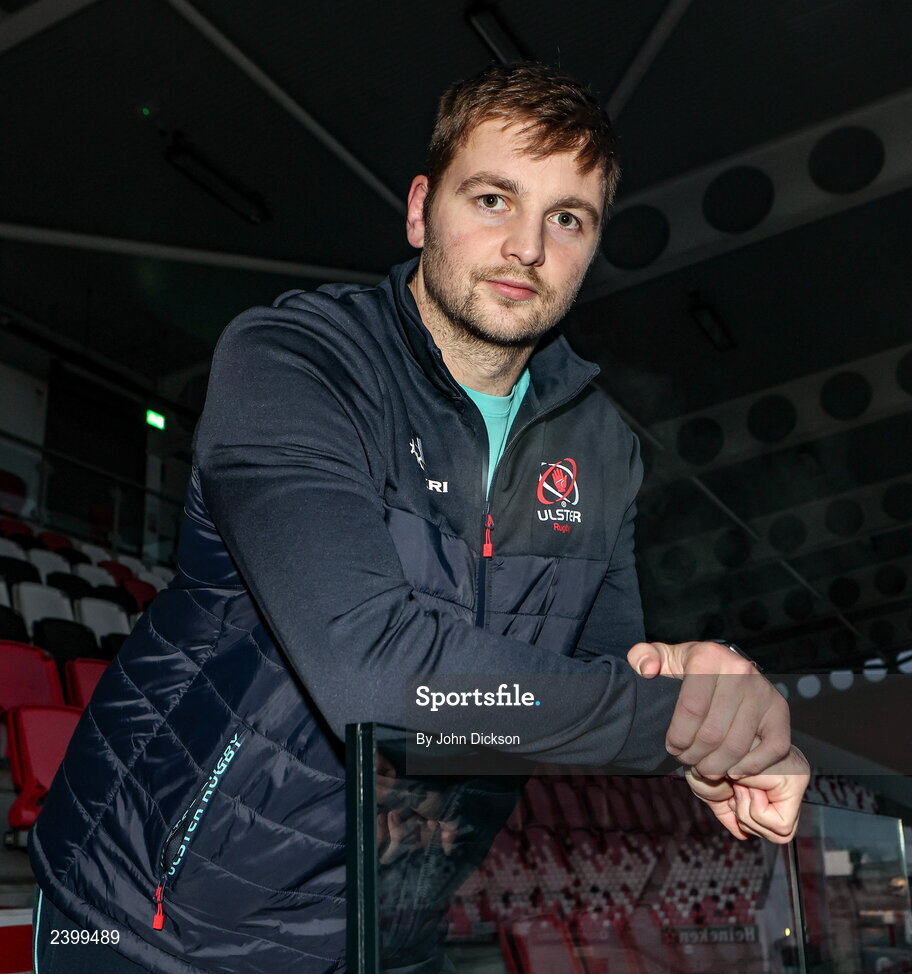 13 December 2022; Iain Henderson poses for a portrait following an Ulster Rugby press conference at Kingspan Stadium in Belfast. Photo by John Dickson/Sportsfile