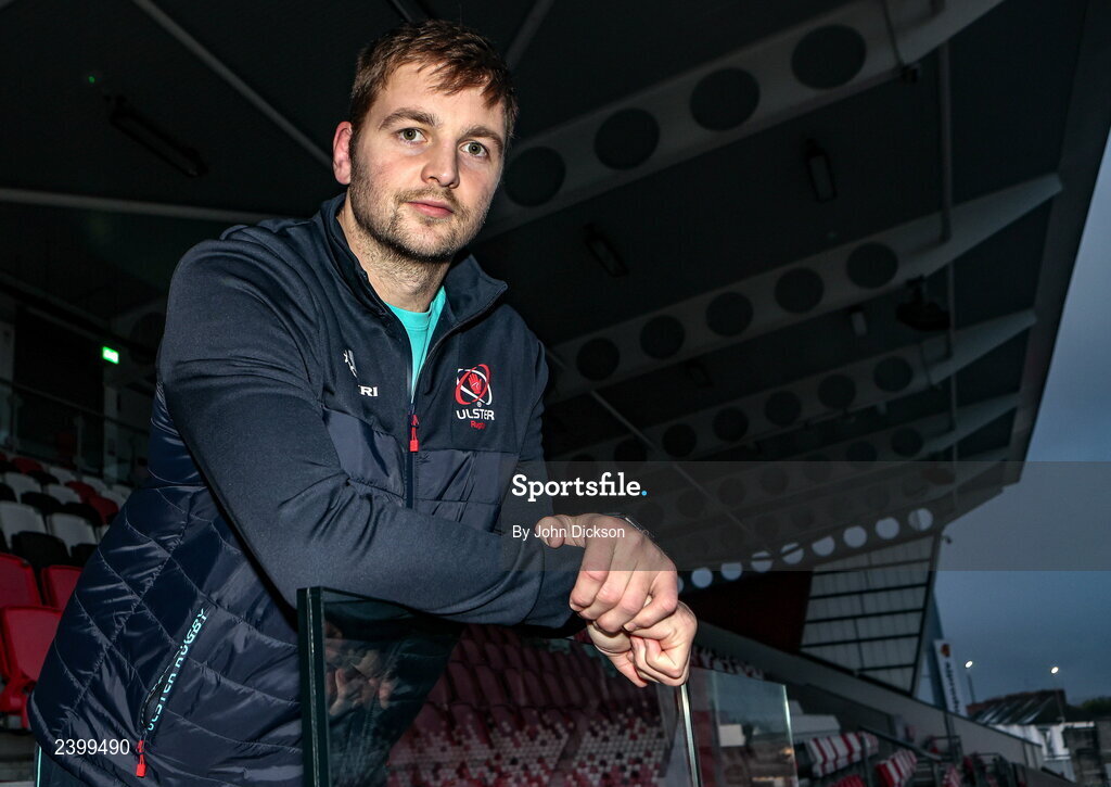 13 December 2022; Iain Henderson poses for a portrait following an Ulster Rugby press conference at Kingspan Stadium in Belfast. Photo by John Dickson/Sportsfile