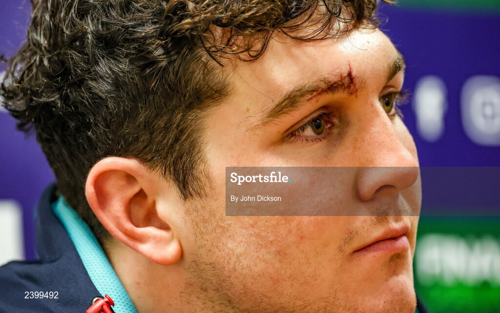 13 December 2022; Tom Stewart during an Ulster Rugby press conference at Kingspan Stadium in Belfast. Photo by John Dickson/Sportsfile