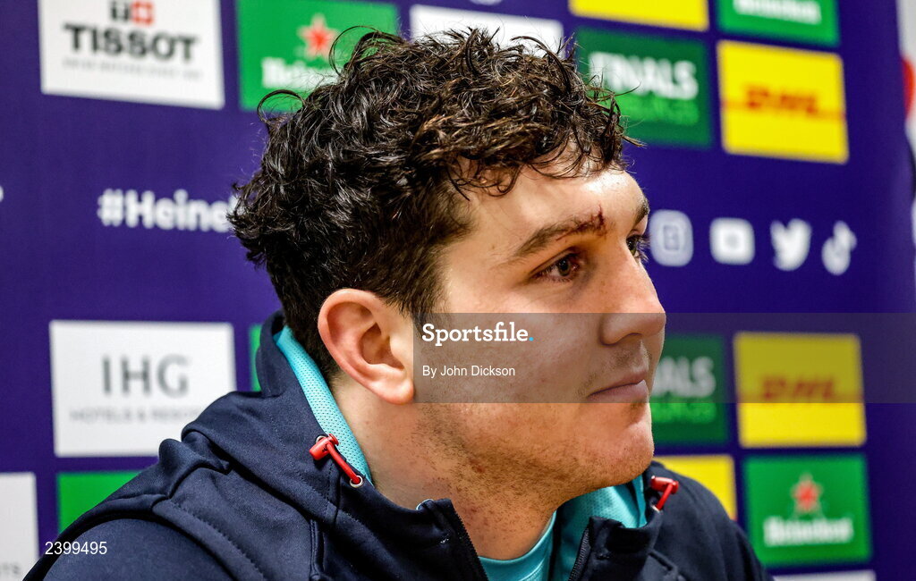 13 December 2022; Tom Stewart during an Ulster Rugby press conference at Kingspan Stadium in Belfast. Photo by John Dickson/Sportsfile
