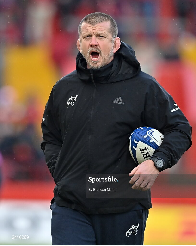14 January 2023; Munster head coach Graham Rowntree before the Heineken Champions Cup Pool B Round 3 match between Munster and Northampton Saints at Thomond Park in Limerick. Photo by Brendan Moran/Sportsfile
