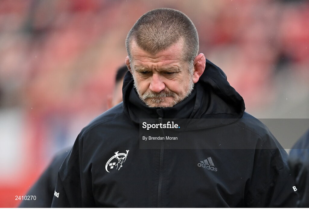 14 January 2023; Munster head coach Graham Rowntree before the Heineken Champions Cup Pool B Round 3 match between Munster and Northampton Saints at Thomond Park in Limerick. Photo by Brendan Moran/Sportsfile