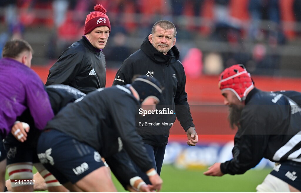 14 January 2023; Munster head coach Graham Rowntree before the Heineken Champions Cup Pool B Round 3 match between Munster and Northampton Saints at Thomond Park in Limerick. Photo by Brendan Moran/Sportsfile