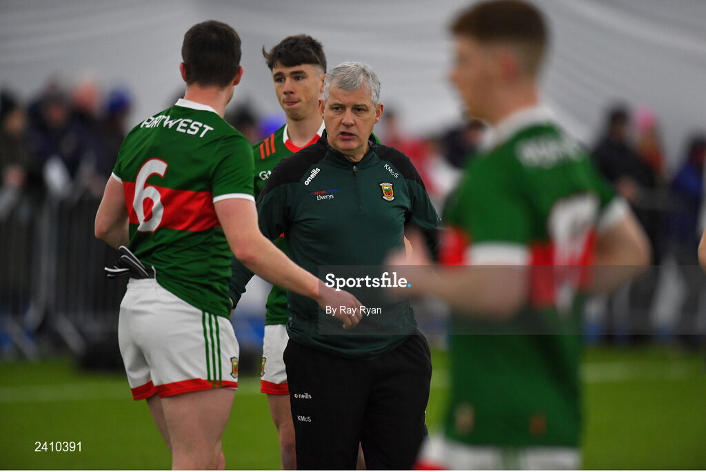 14 January 2023; Mayo manager Kevin McStay before the Connacht FBD League Semi-Final match between Mayo and Galway at NUI Galway Connacht GAA Air Dome in Bekan, Mayo. Photo by Ray Ryan/Sportsfile