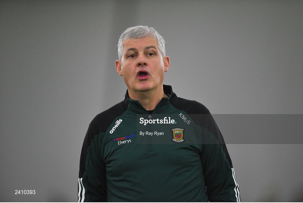 14 January 2023; Mayo manager Kevin McStay before the Connacht FBD League Semi-Final match between Mayo and Galway at NUI Galway Connacht GAA Air Dome in Bekan, Mayo. Photo by Ray Ryan/Sportsfile