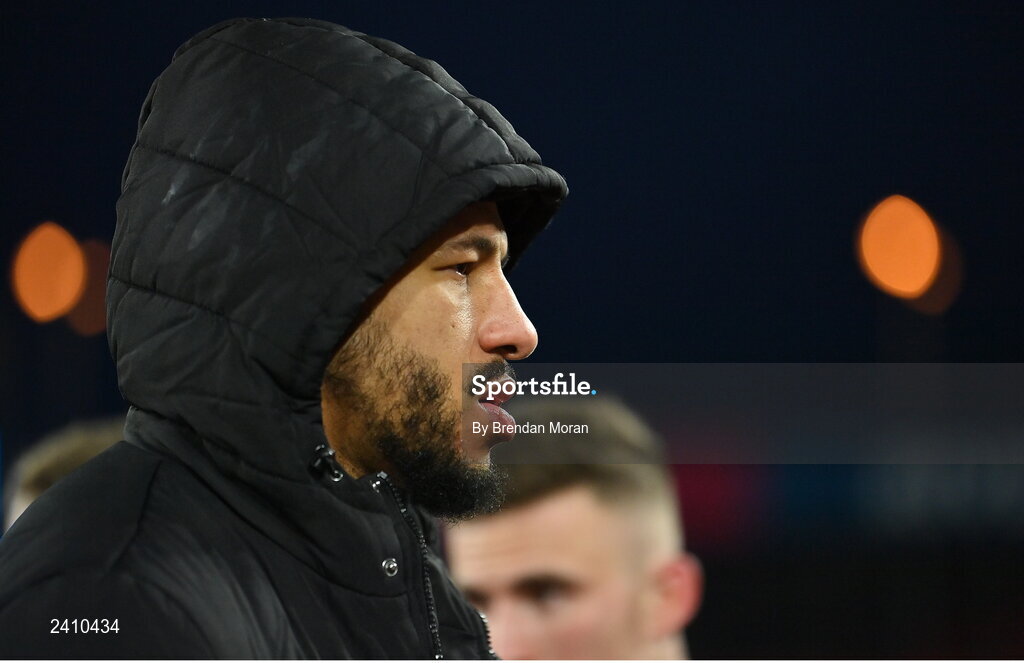 14 January 2023; Courtney Lawes of Northampton Saints leaves the pitch after his side's defeat in the Heineken Champions Cup Pool B Round 3 match between Munster and Northampton Saints at Thomond Park in Limerick. Photo by Brendan Moran/Sportsfile