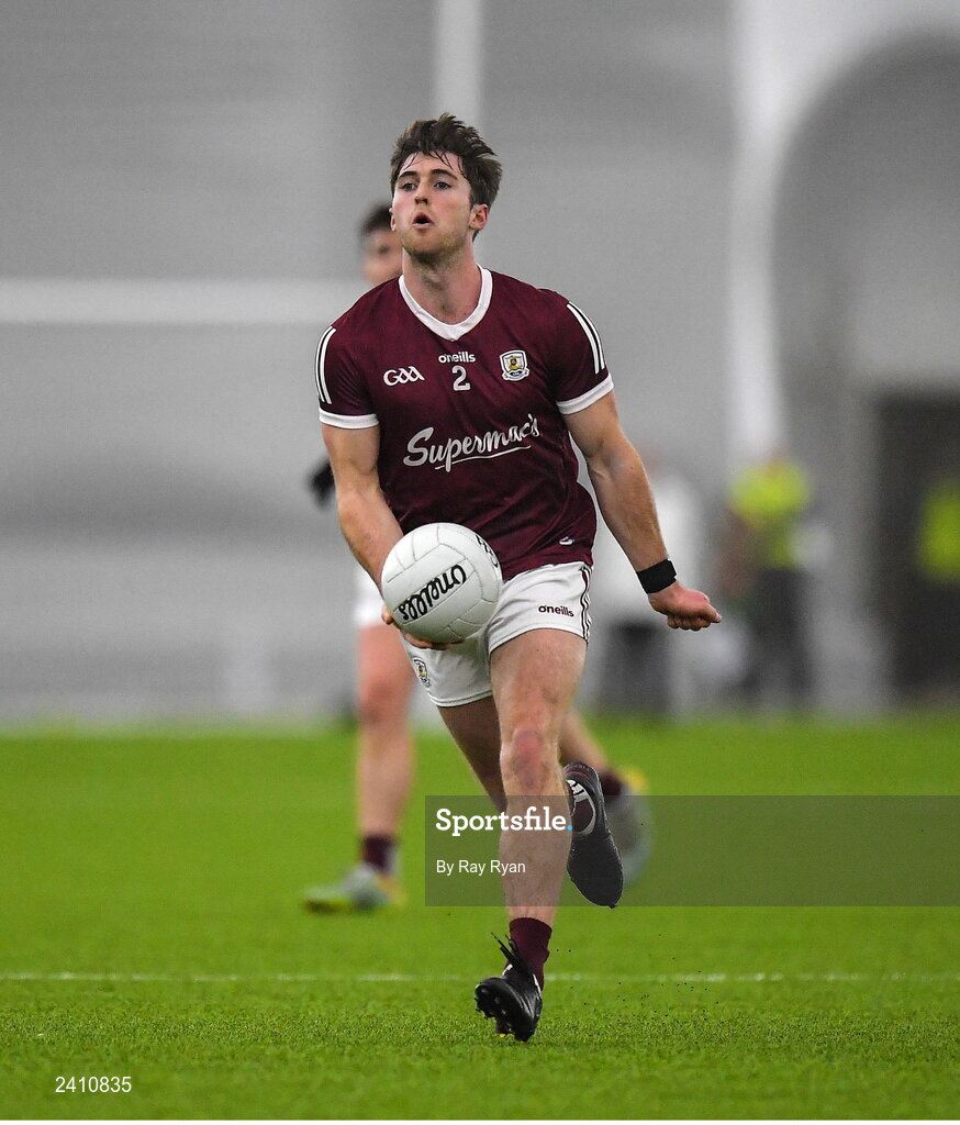 14 January 2023; Cathal Sweeney of Galway during the Connacht FBD League Semi-Final match between Mayo and Galway at NUI Galway Connacht GAA Air Dome in Bekan, Mayo. Photo by Ray Ryan/Sportsfile