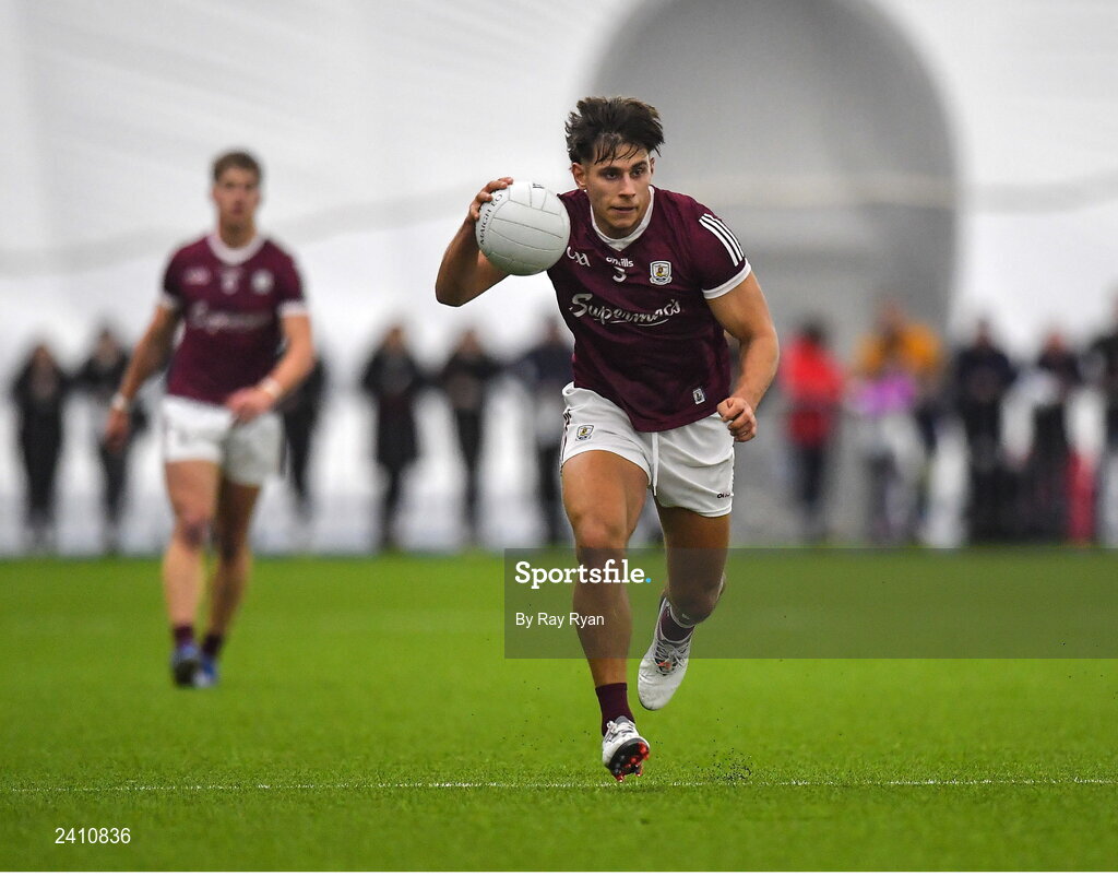 14 January 2023; Sean Fitzgerald of Galway during the Connacht FBD League Semi-Final match between Mayo and Galway at NUI Galway Connacht GAA Air Dome in Bekan, Mayo. Photo by Ray Ryan/Sportsfile