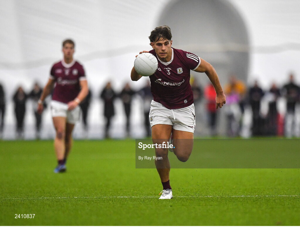 14 January 2023; Sean Fitzgerald of Galway during the Connacht FBD League Semi-Final match between Mayo and Galway at NUI Galway Connacht GAA Air Dome in Bekan, Mayo. Photo by Ray Ryan/Sportsfile