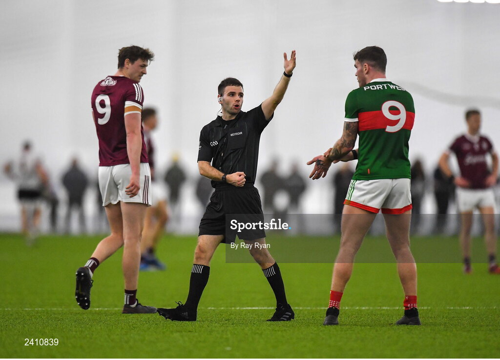 14 January 2023; Referee Barry Judge during the Connacht FBD League Semi-Final match between Mayo and Galway at NUI Galway Connacht GAA Air Dome in Bekan, Mayo. Photo by Ray Ryan/Sportsfile