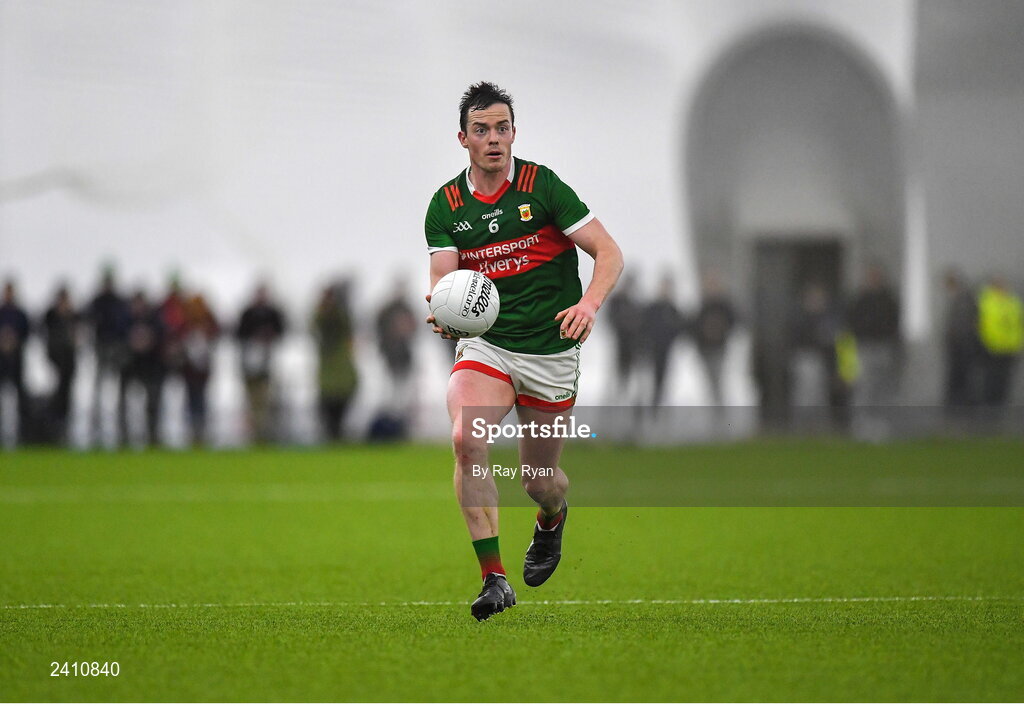 14 January 2023; Stephen Coen of Mayo during the Connacht FBD League Semi-Final match between Mayo and Galway at NUI Galway Connacht GAA Air Dome in Bekan, Mayo. Photo by Ray Ryan/Sportsfile