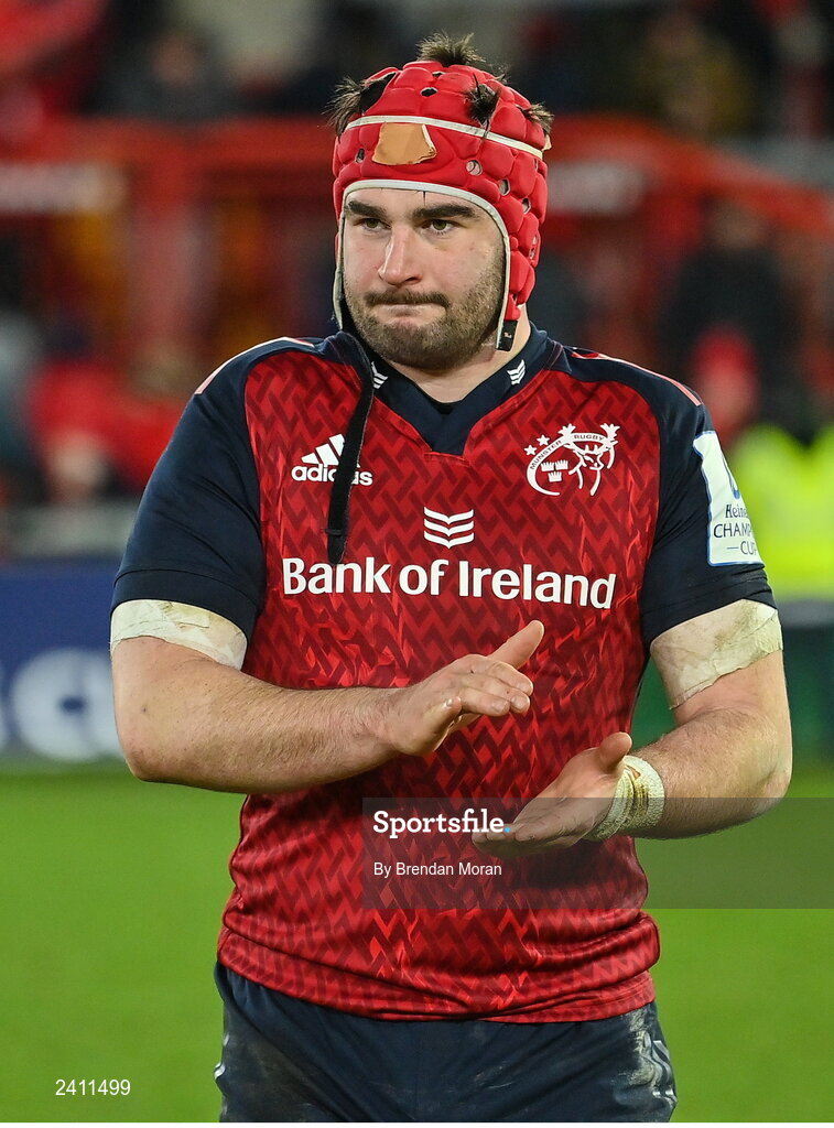 14 January 2023; John Hodnett of Munster after the Heineken Champions Cup Pool B Round 3 match between Munster and Northampton Saints at Thomond Park in Limerick. Photo by Brendan Moran/Sportsfile