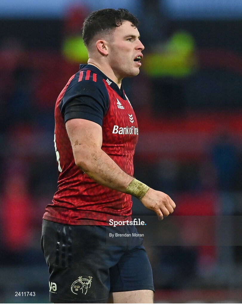 14 January 2023; Calvin Nash of Munster during the Heineken Champions Cup Pool B Round 3 match between Munster and Northampton Saints at Thomond Park in Limerick. Photo by Brendan Moran/Sportsfile
