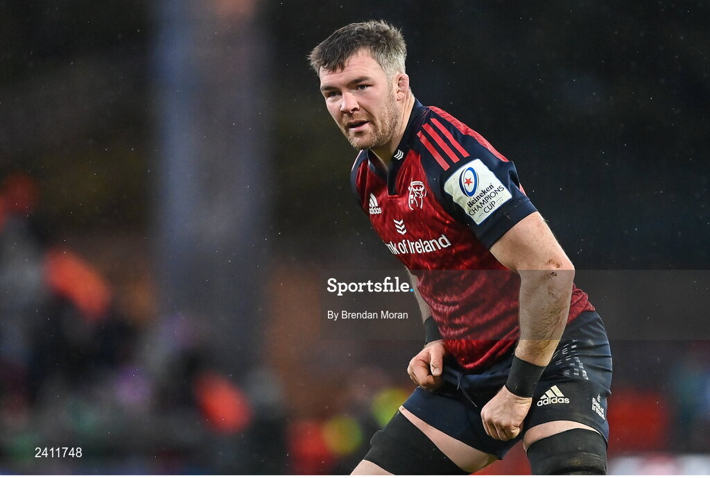 14 January 2023; Peter O’Mahony of Munster during the Heineken Champions Cup Pool B Round 3 match between Munster and Northampton Saints at Thomond Park in Limerick. Photo by Brendan Moran/Sportsfile