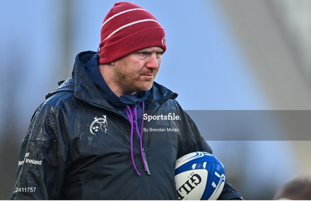 14 January 2023; Munster forwards coach Andi Kyriacou before the Heineken Champions Cup Pool B Round 3 match between Munster and Northampton Saints at Thomond Park in Limerick. Photo by Brendan Moran/Sportsfile