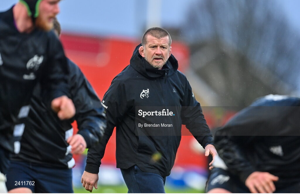 14 January 2023; Munster head coach Graham Rowntree before the Heineken Champions Cup Pool B Round 3 match between Munster and Northampton Saints at Thomond Park in Limerick. Photo by Brendan Moran/Sportsfile