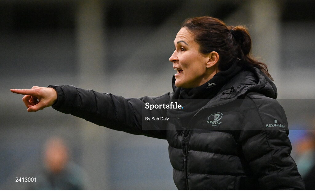 18 January 2023; Head coach Tania Rosser during a Leinster Rugby women's training session at the IRFU High Performance Centre on the Sport Ireland Campus in Dublin. Photo by Seb Daly/Sportsfile